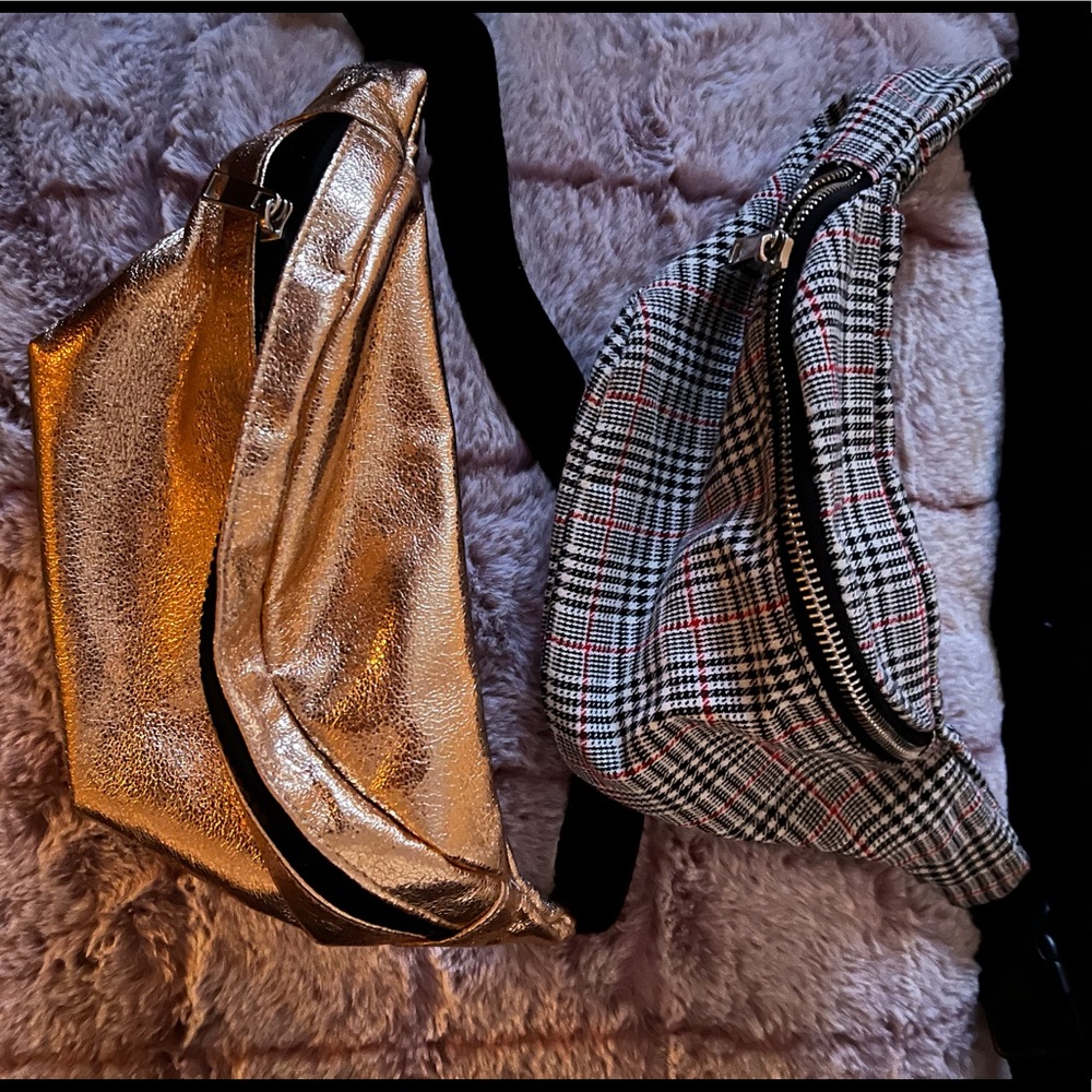 Pack of Fany packs - rose gold/ tartan